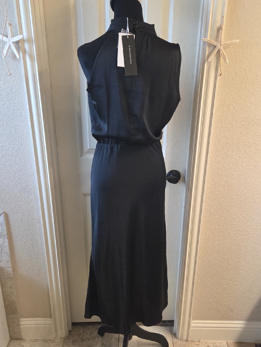 Draped One-Shoulder Black Dress NWT SMALL - Picture 13 of 16
